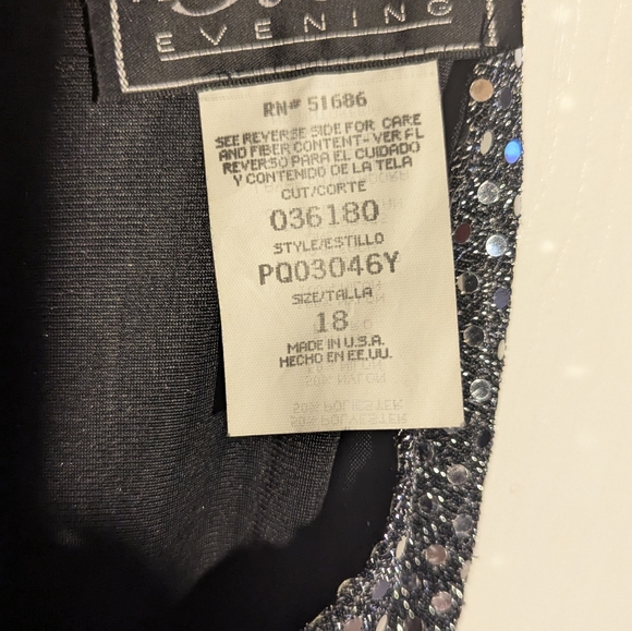 Molly Malloy Evening Gown Silver Sequin Dress Size 18 With Split In Back - Picture 7 of 10